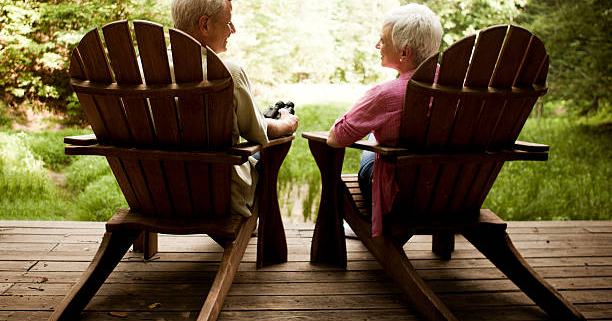 Senior couple aging in place on their porch